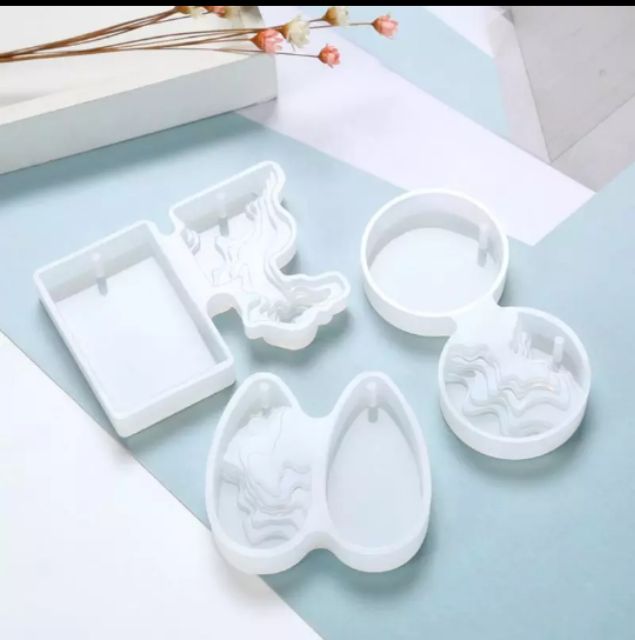 Khuôn silicon làm bờ biển, ruộng bậc thang, đồi núi...sáng tạo làm dây chuyền, móc khoá trong Resin Handmade.