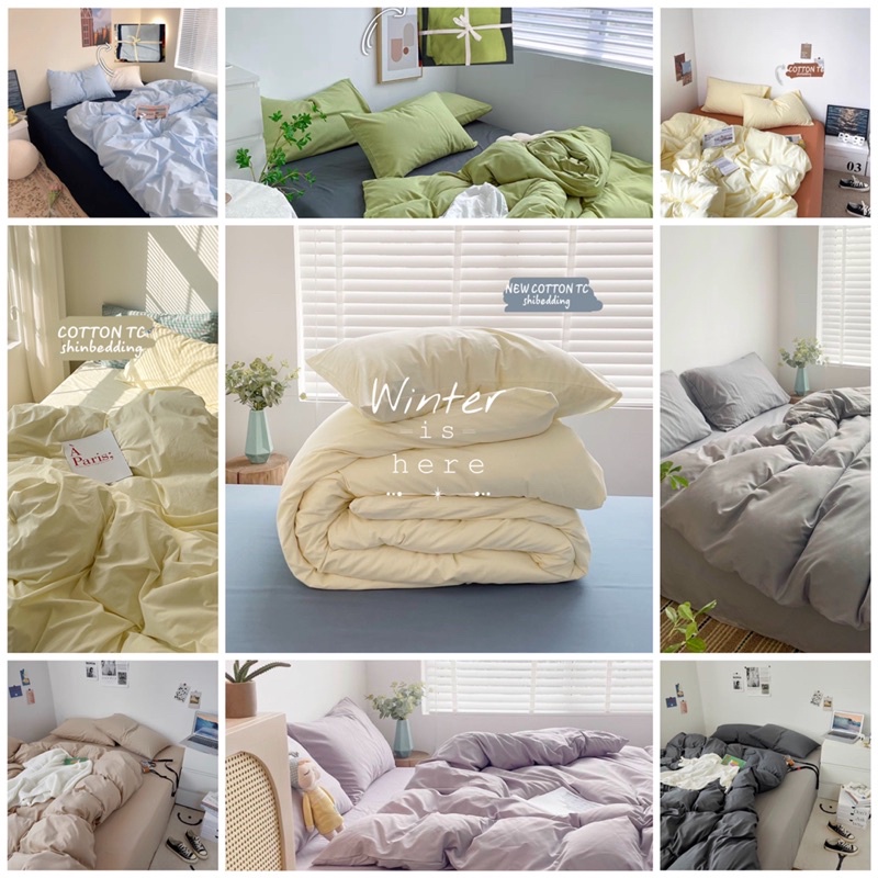 BST Set Bộ Vỏ Chăn Ga Cotton Tc (Nhiều Màu Sắc) _ Chất Cotton Tc Dày Dặn, Mềm Vải _Shinbedding