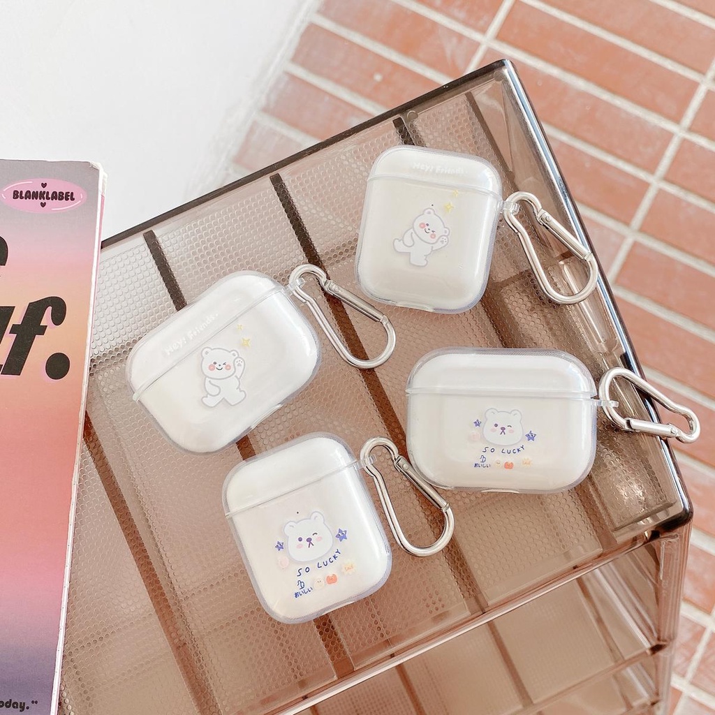 Cute Bear-shaped Airpods Case Soft TPU case Wireless headphone holster for Airpods 1/2/3 pro