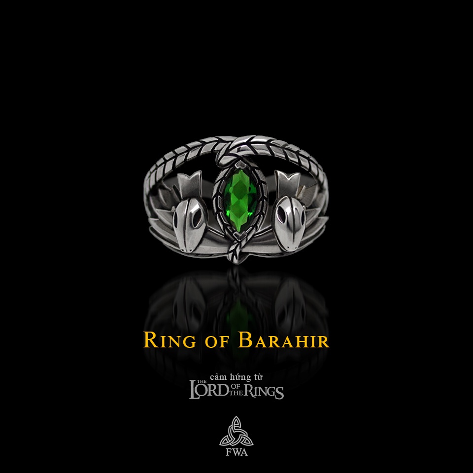 Nhẫn bạc nam FWA Ring of Barahir - Chúa tể chiếc Nhẫn