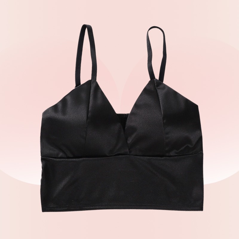 Áo Ngực Dáng Dài Satin Mềm Mại Đệm Mỏng Nâng Ngực Quyến Rũ DAN L&amp;U 3313