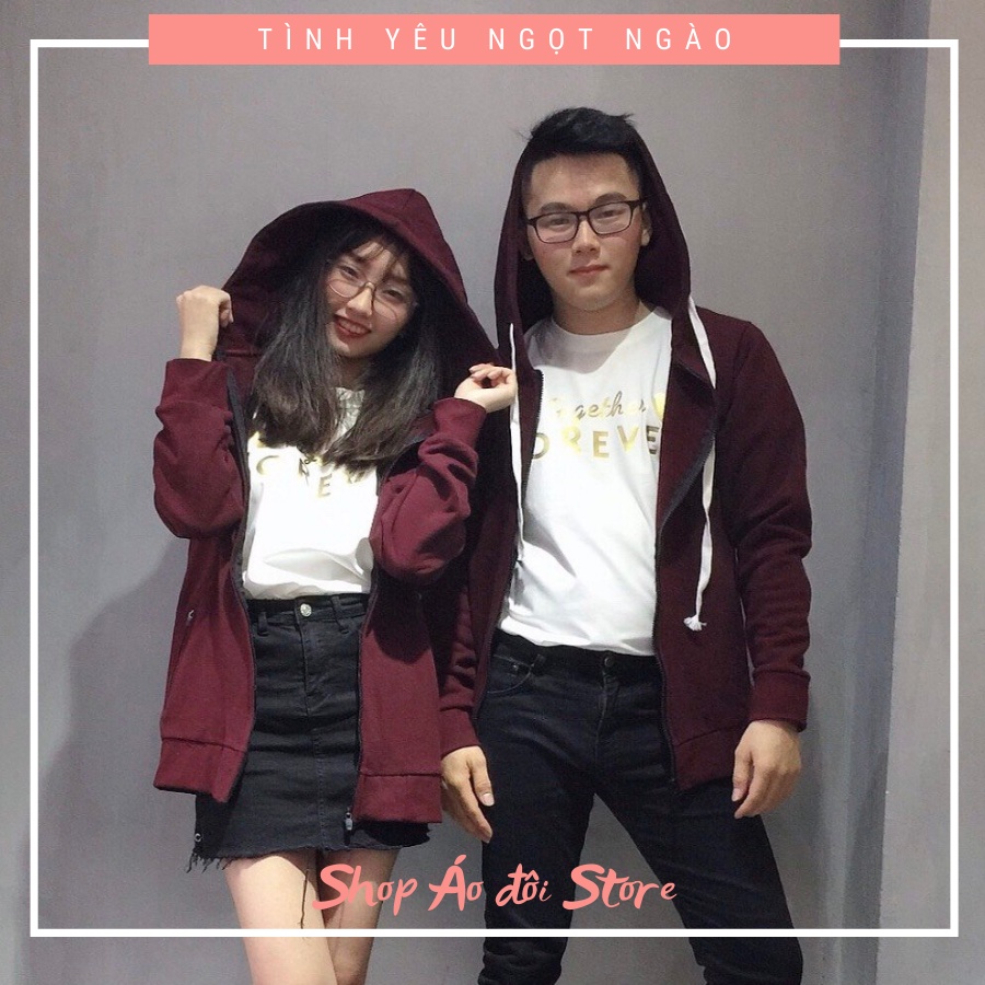 Áo khoác cặp nam nữ - COUPLE STORE - Áo khoác nỉ chất liệu cotton cao cấp,form chuẩn đẹp! CÓ TẶNG KÈM STICKER ỦI ÁO