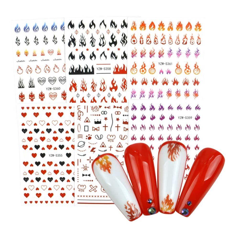 Miếng Dán Trang Trí Móng Tay Họa Tiết Trái Tim / Bướm Nhiều Màu Độc Đáo DIY
