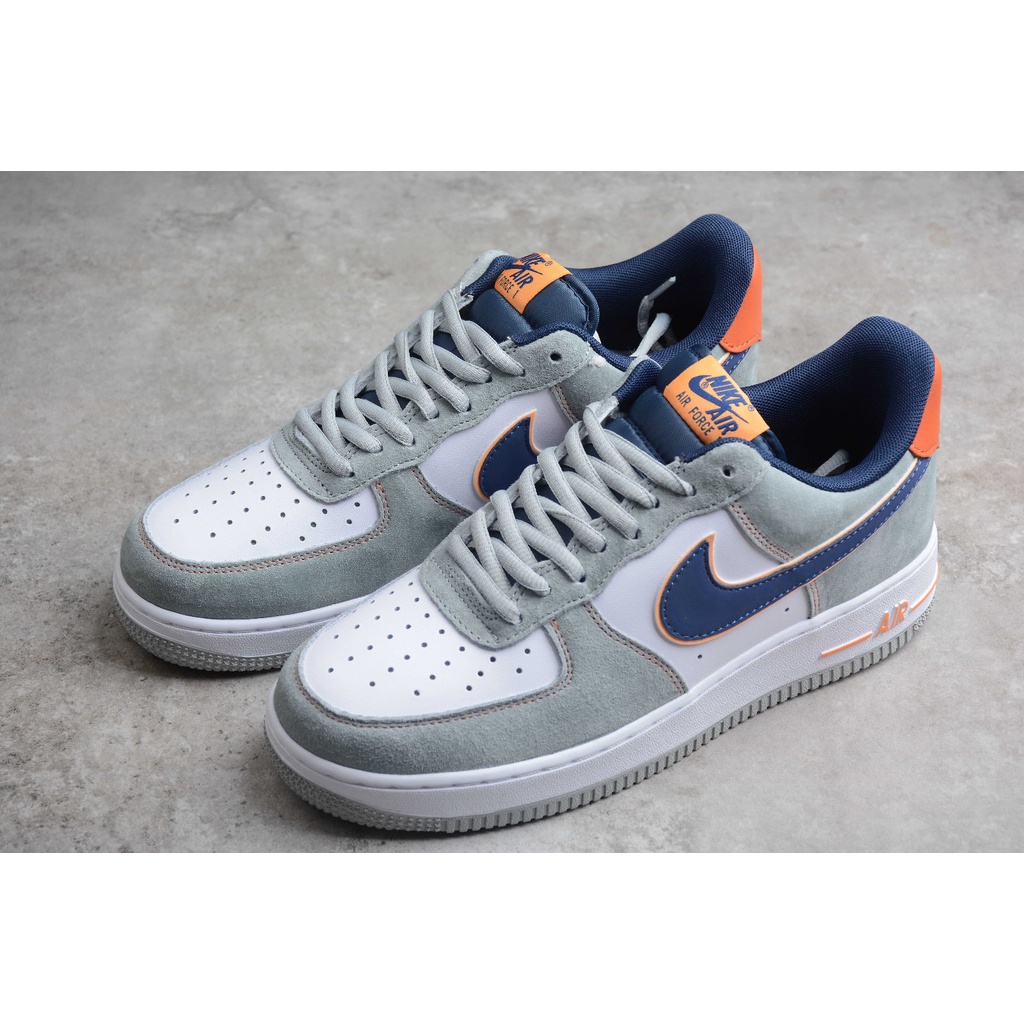 [GeekSneaker] Giày Sneaker Air Force 1 07 Low White Cool Grey Navy Blue Orange CQ5059-103