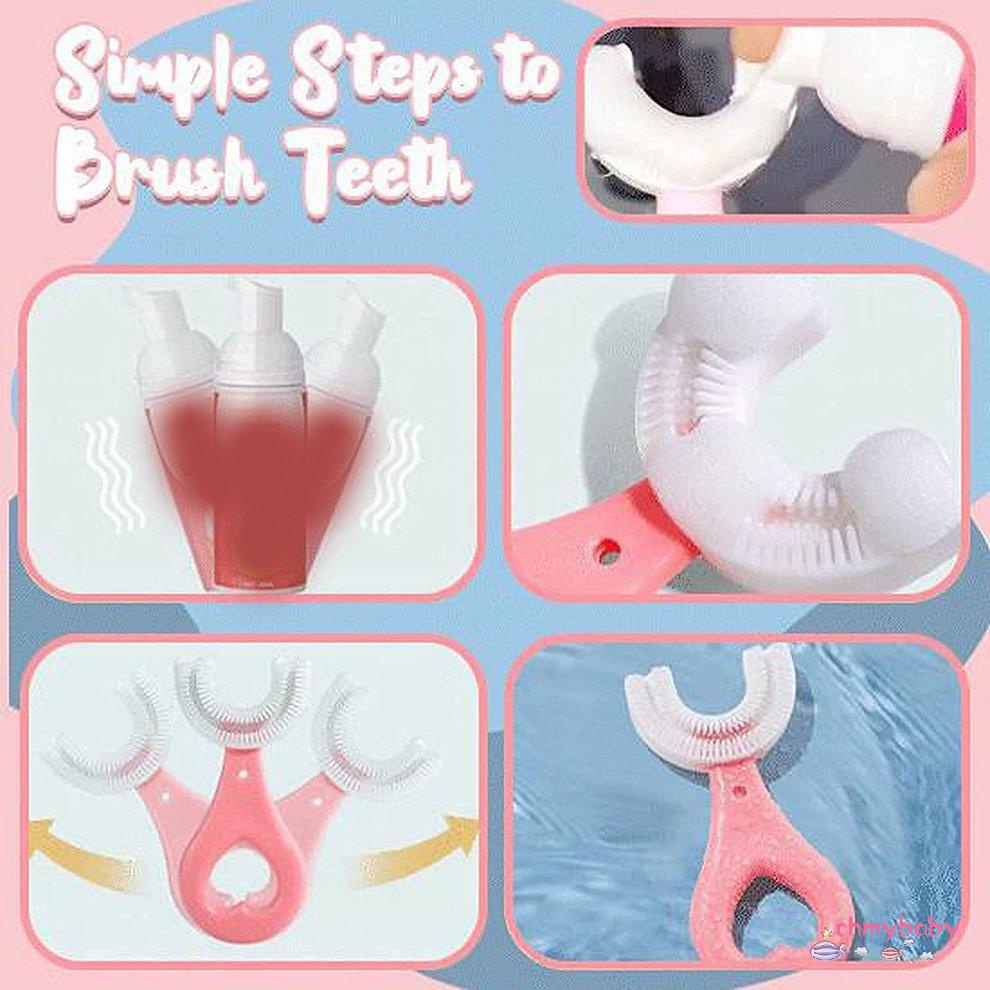 Bàn chải đánh răng U Shaped Kids Bàn chải đánh răng Thực phẩm Bàn chải đánh răng silicon mềm [8/6]