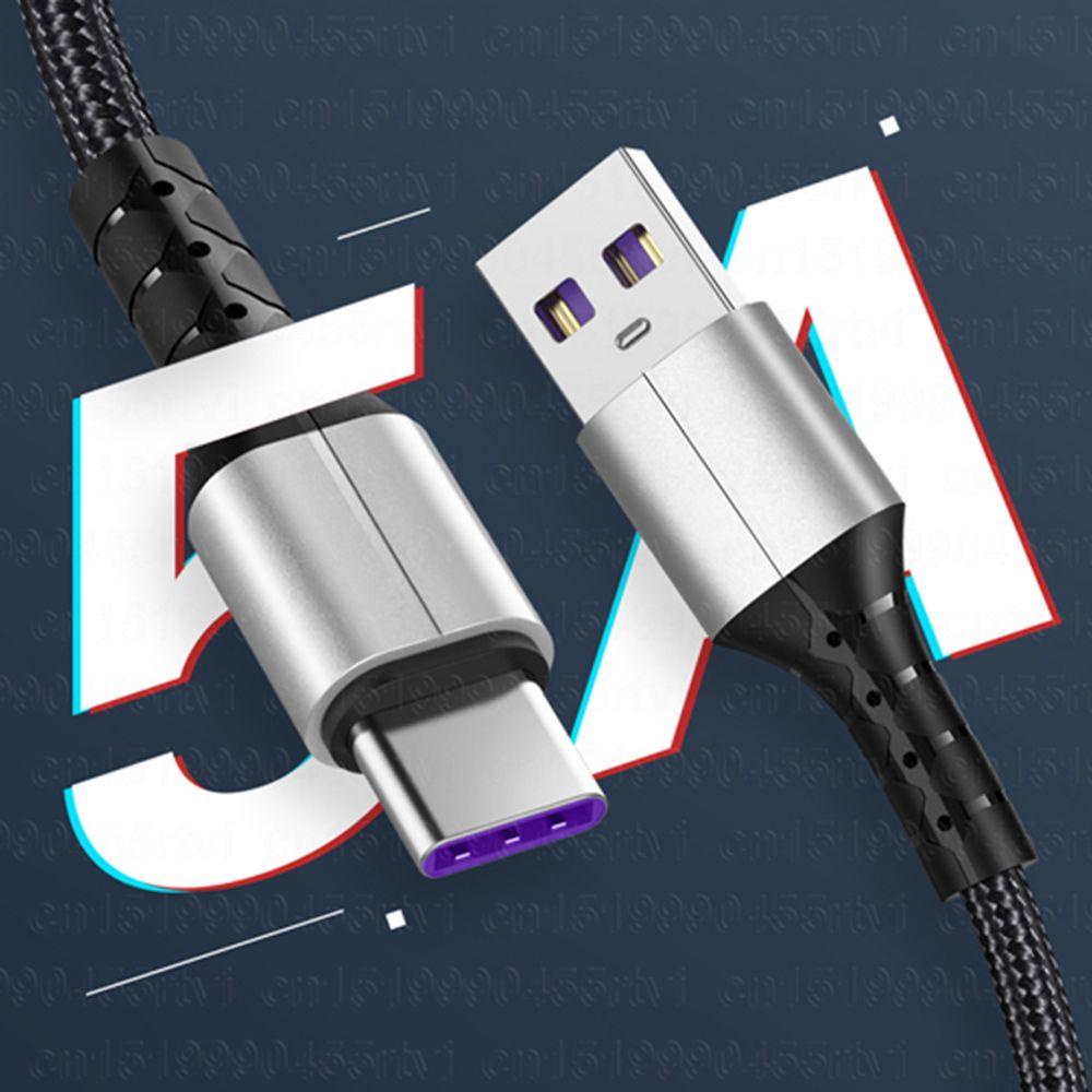 Dây Cáp Sạc Nhanh USB Type C 5A 1M Bện Sợi Micro USB Cho Điện Thoại