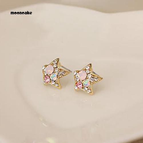 Khuyên tai hình ngôi sao đính đá thời trang thanh lịch dành cho nữ