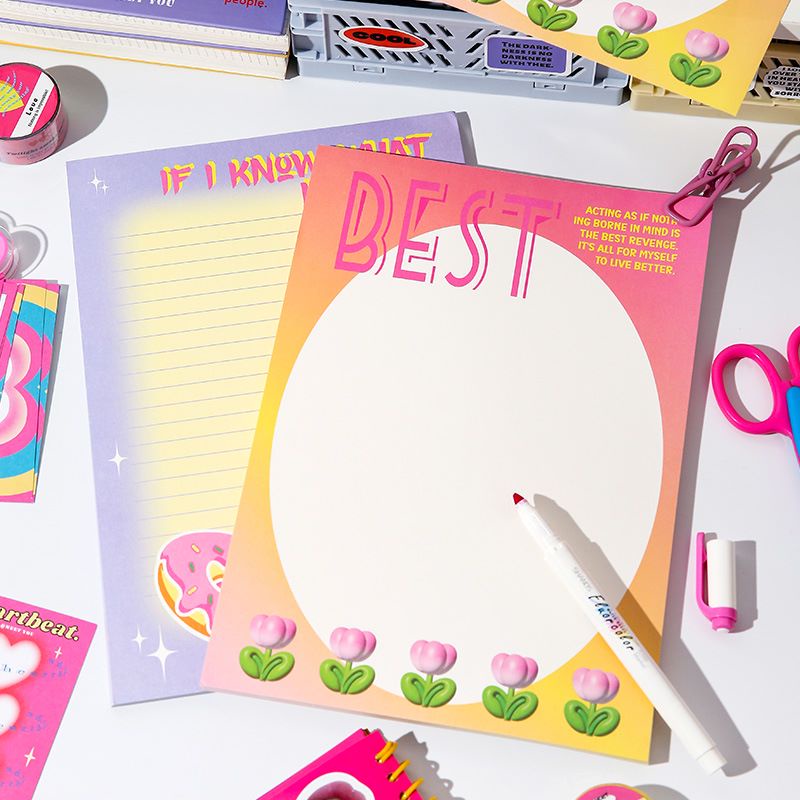 Imoda Set 25 Tấm Đệm Giấy Viết Lời Nhắn Phong Cách Ins Hàn Quốc