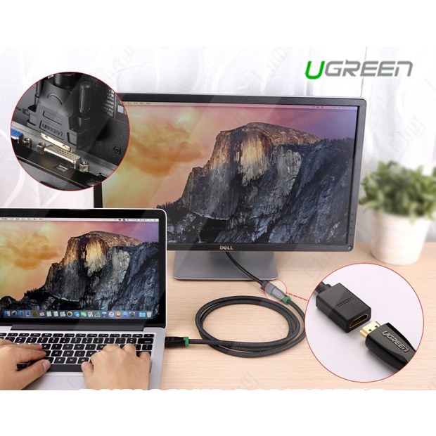 Cáp chuyển đổi DVI sang HDMI, OTG DVI to HDMI chính hãng Ugreen 20124