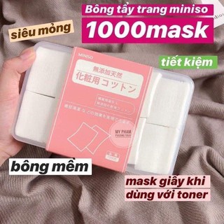 [AUTH]  BÔNG TẨY TRANG MINISO 1000 miếng NHẬT BẢN