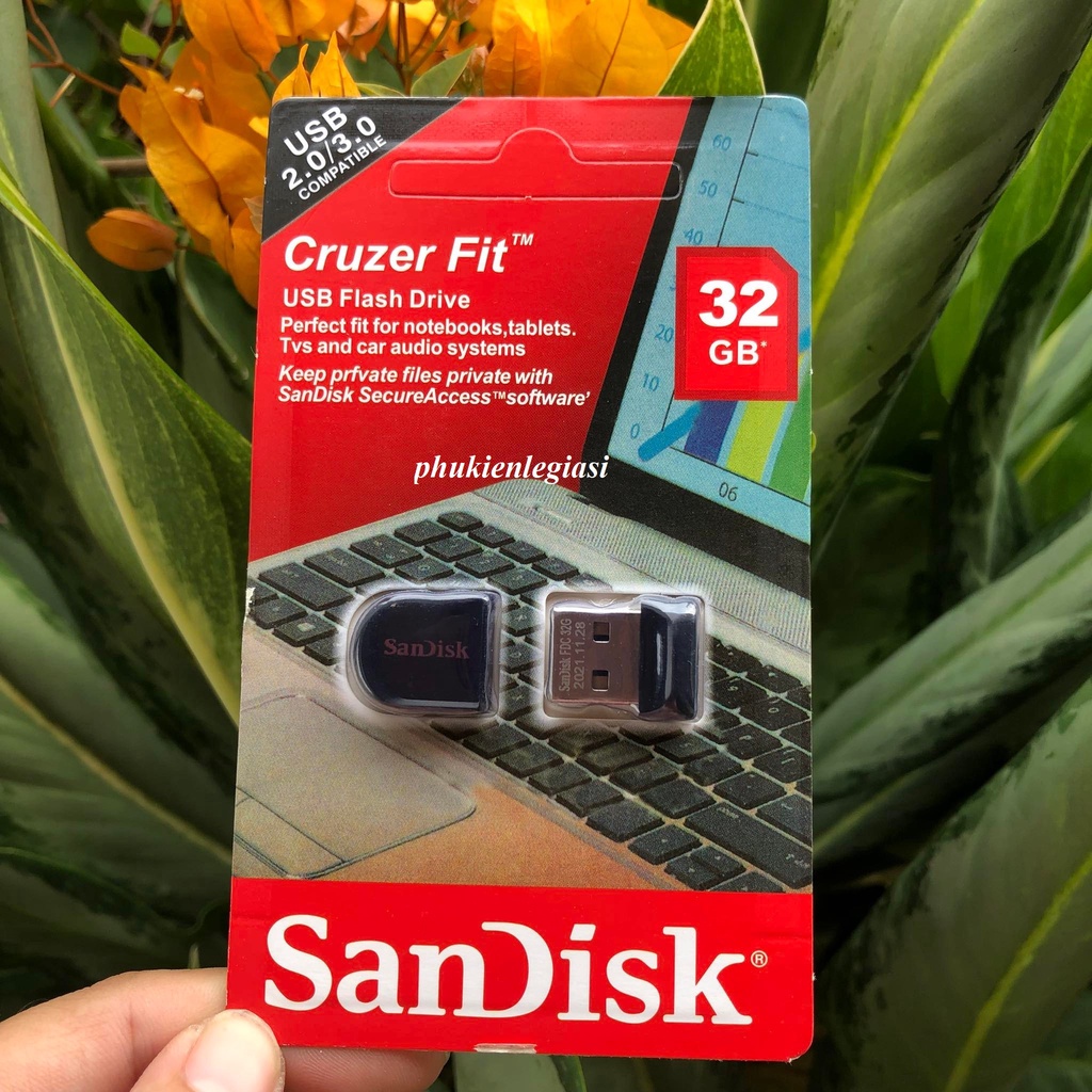 USB Sandisk Cruzer Fit LOẠI 16GB 32GB 2.0 mini siêu nhỏ bảo hành Tại Shop