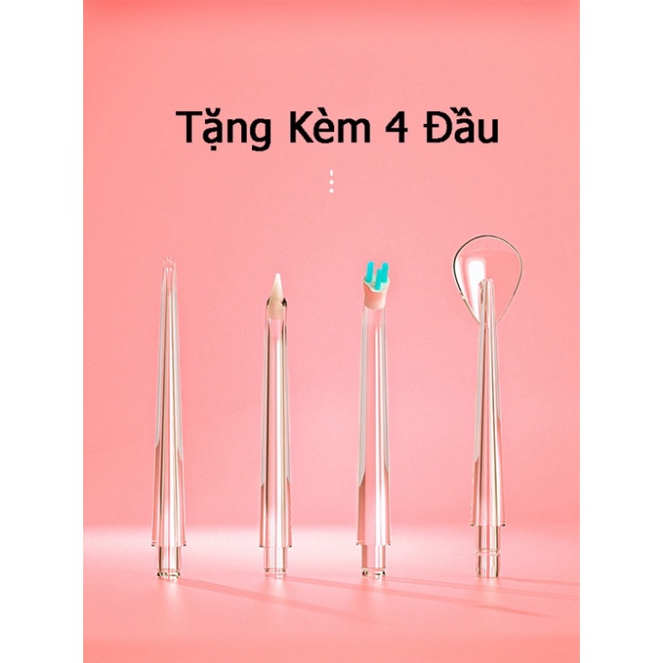 Máy tăm nước cầm tay - Tăm nước xịt vệ sinh làm sạch kẽ răng miệng công nghệ Châu Âu, 3 chế độ xịt chuẩn nha khoa