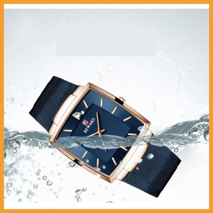 [Free ship - hàng Auth] Đồng hồ nam Reward mặt vuông, dây kim loại, chống nước ,hàng chính hãng bảo hành 1 năm | BigBuy360 - bigbuy360.vn