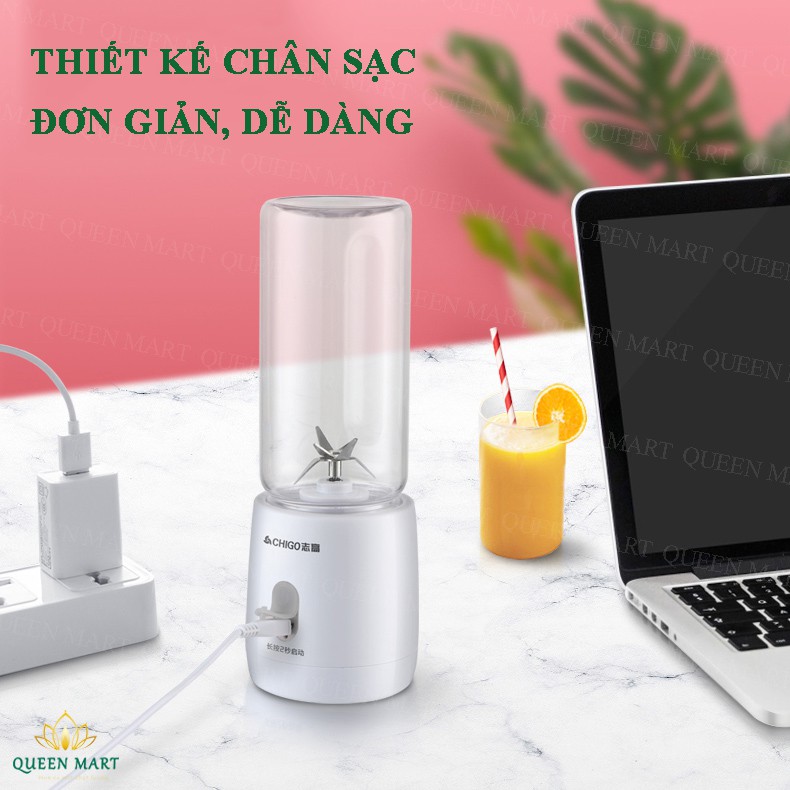 Máy Xay Sinh Tố cầm tay MINI CHIGO Nhỏ Gọn - Máy Xay Đa Năng, Xay Đá, Sinh tố, Thịt, Rau Tiện Lợi LNT