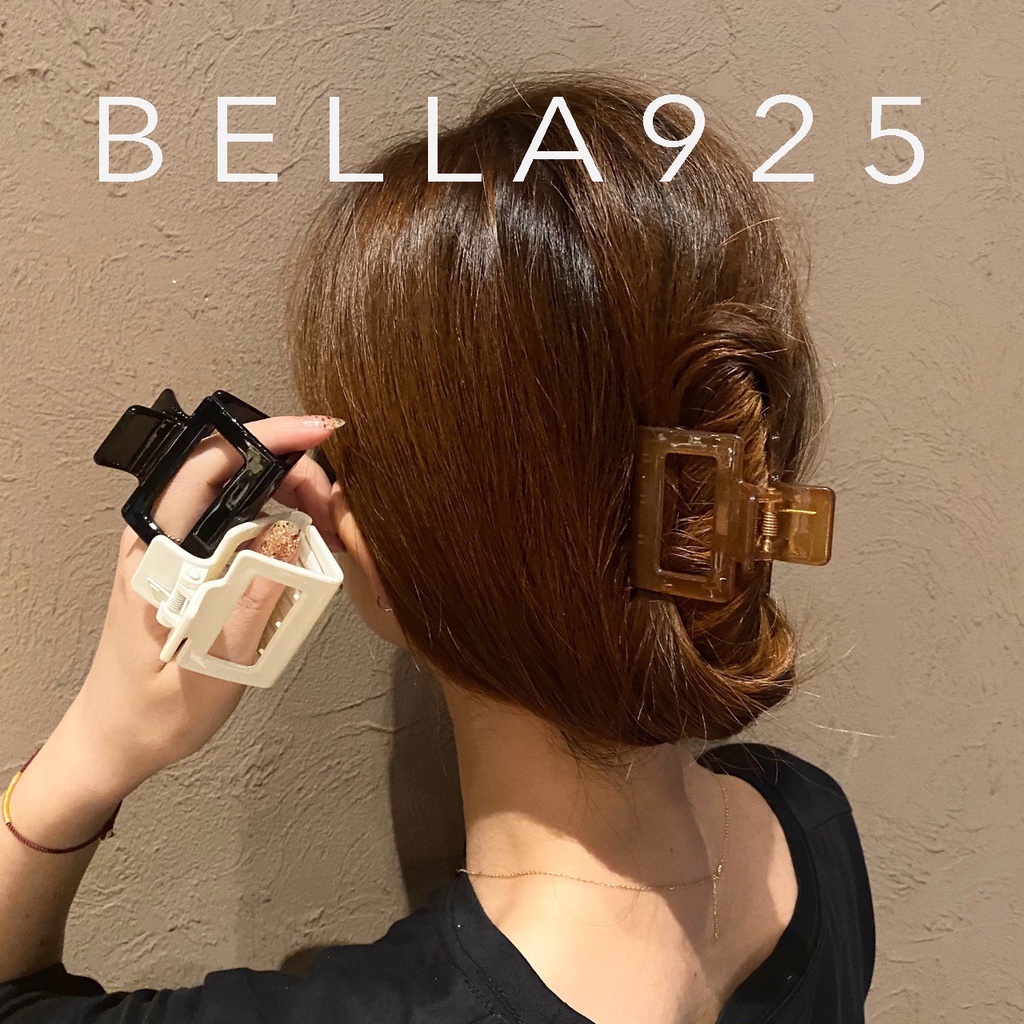 Kẹp càng cua Bella 925 cạp tóc chữ nhật nhỏ phong cách Hàn Quốc