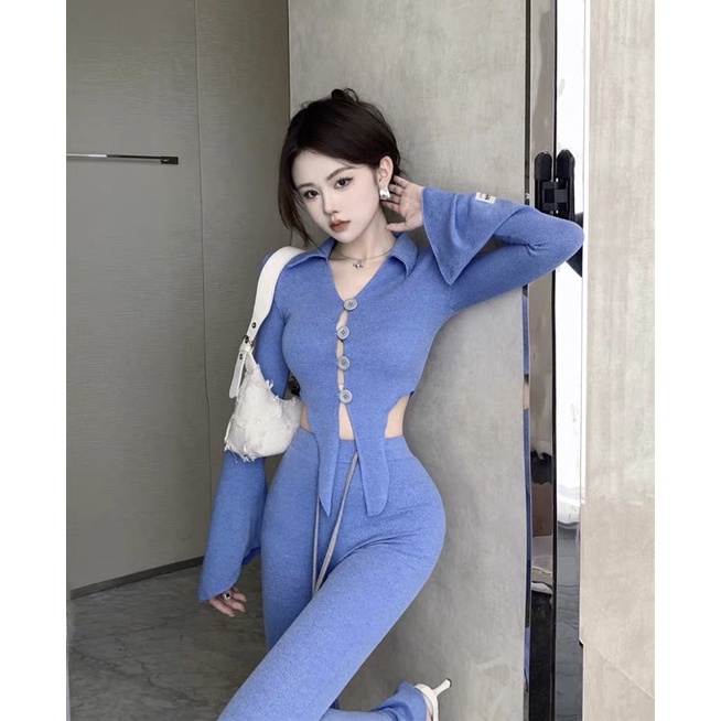 Áo croptop + quần dài sexy