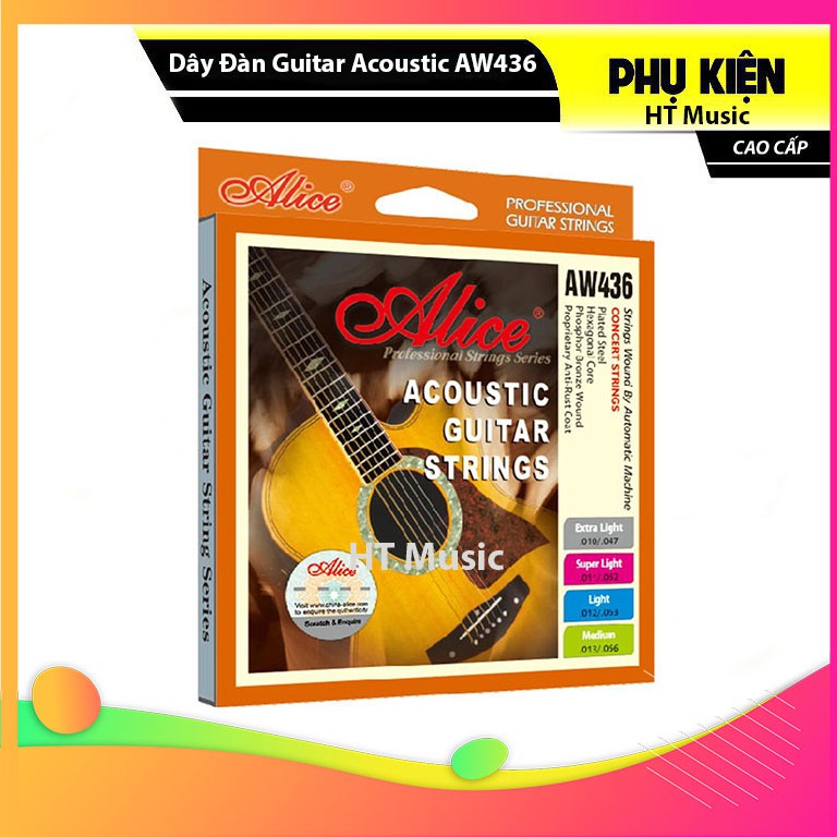 Bộ Dây Đàn Guitar Acoustic Alice AW436 Cao Cấp Giá Rẻ