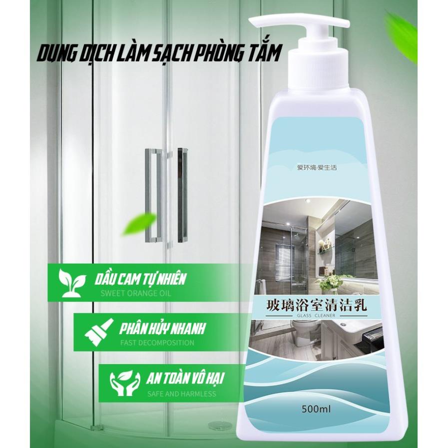 Dung Dịch Làm Sạch, Tẩy Vết Ố Vách Kính Nhà Tắm, Cặn Caxi Cao Cấp 500ml HANGNOIDIAGIARE88