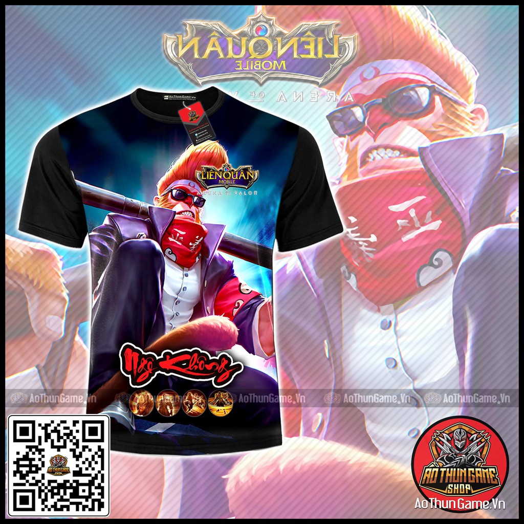 Áo liên quân mobile Ngộ Không Khá Trẩu mới nhất (3D Đen) (Shop AoThunGameVn)