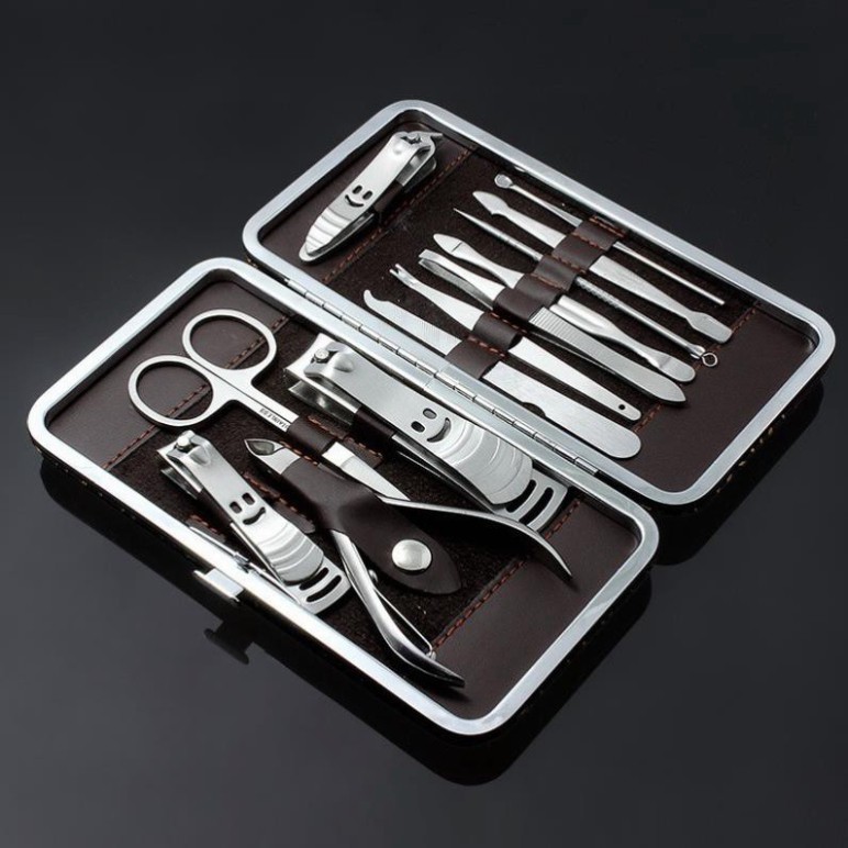 ☘ Dụng cụ làm nail, móng 12 món tại nhà kiềm kìm kéo cắt lông mũi cây nặn mún lấy ráy tai bộ bấm khóe sạch da tay chân