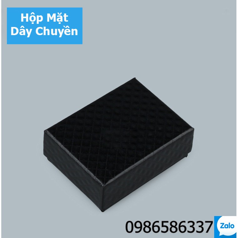 Hộp nhẫn, dây chuyền, vòng, bộ trang sức bằng giấy màu đen, hoa văn ca rô chìm