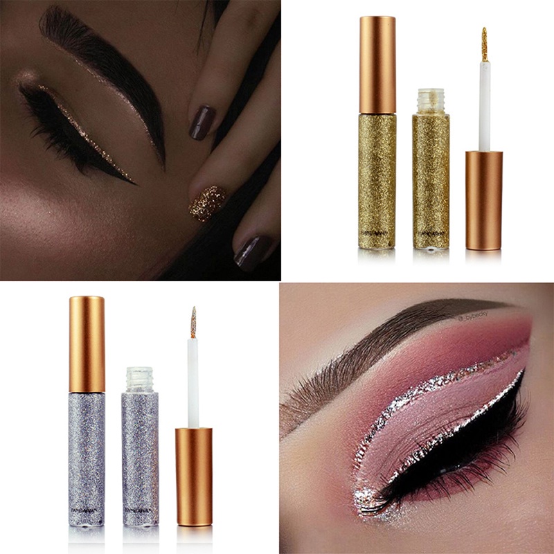 Set 10 Bút Kẻ Mắt Dạng Lỏng Handaiyan Ánh Kim Lấp Lánh Không Thấm Nước