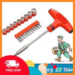 [FREE SHIP] Bộ vặn vít đa năng và mở khẩu chữ T 21 đầu
