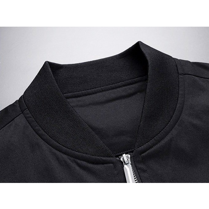 Áo Khoác Big Size Men Bomber Đen Rằn Ri Cho Người Béo-Áo Khoác Nam 80kg 90kg 100kg 110kg 120kg 130kg 140kg