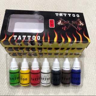 Sét 7 màu mực xăm bình dân tatoo Ink 20ml/1c