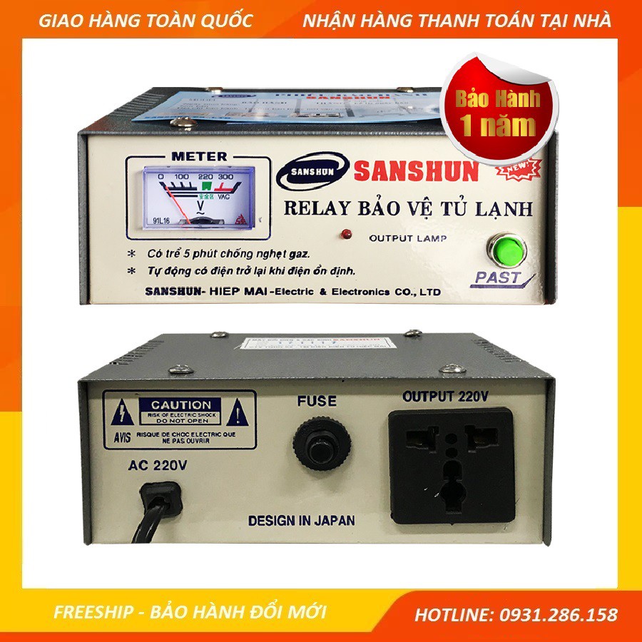 [Hàng có sẵn] Relay, Ổn áp bảo vệ tủ lạnh cao cấp SANSHUN 20A - Ngắt mở tự động