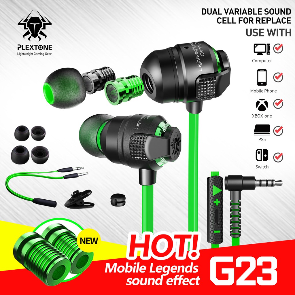 Tai nghe chơi game Plextone G23 có micro và nút bấm điều chỉnh âm lượng chất lượng cao