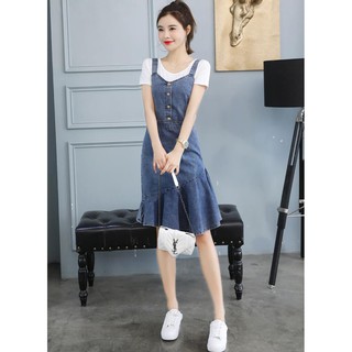 Set đầm yếm Jean đuôi cá BD215