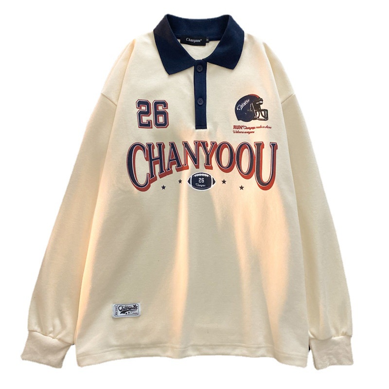 Áo Polo Dài Tay Chanyoou 26 PEONYB Unisex [FREESHIP] Sweater form rộng tay bồng thiết kế cổ bẻ chân cua vintage hàn quốc