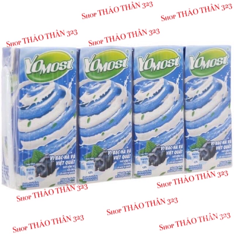 ❤Sữa Yomost 4Vị DÂU, VIỆT QUẤT, LỰU, CAM 170ml (1lốc x 4hộp)