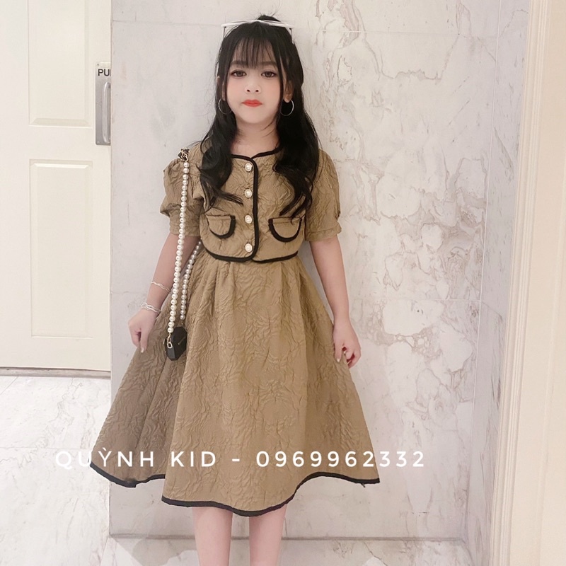 Sét Váy Gấm Hoa Bé Gái 16-41kg