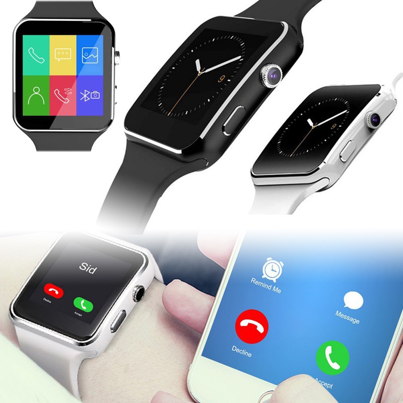 Đồng hồ thông minh chống nước có kết nối bluetooth X6 tích hợp camera cho iOs/Android Samsung