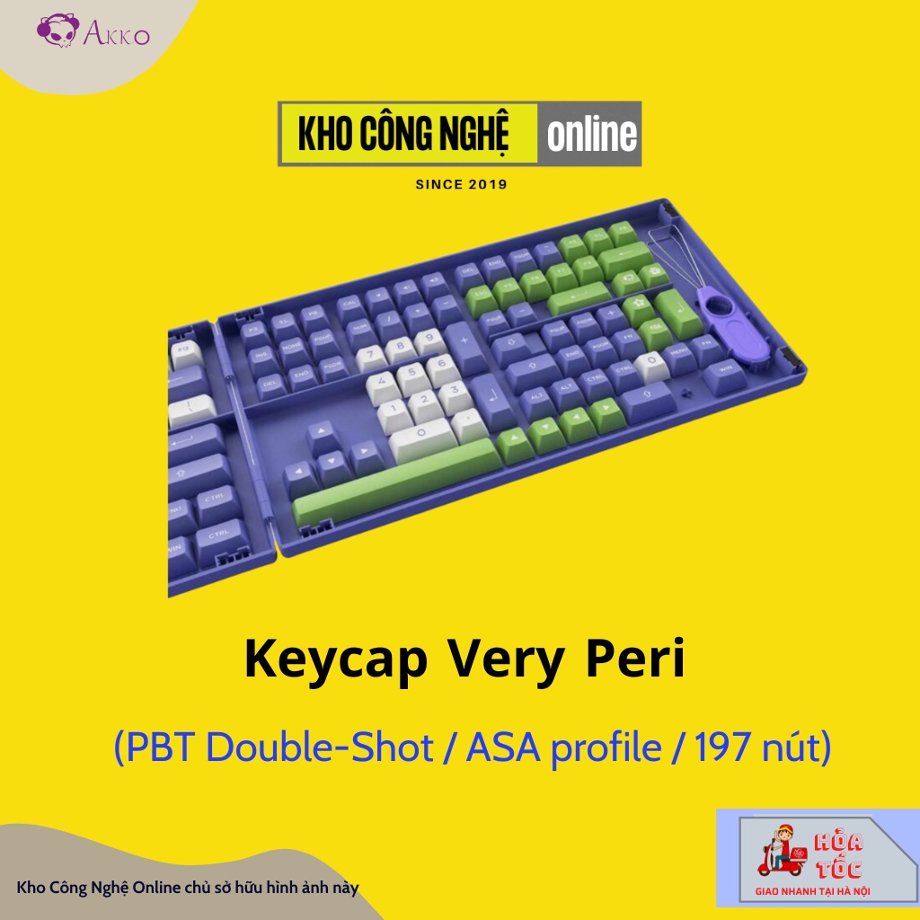 Bộ keycap cho bàn phím cơ AKKO Very Peri (PBT Double-Shot/ASA profile/197 nút)
