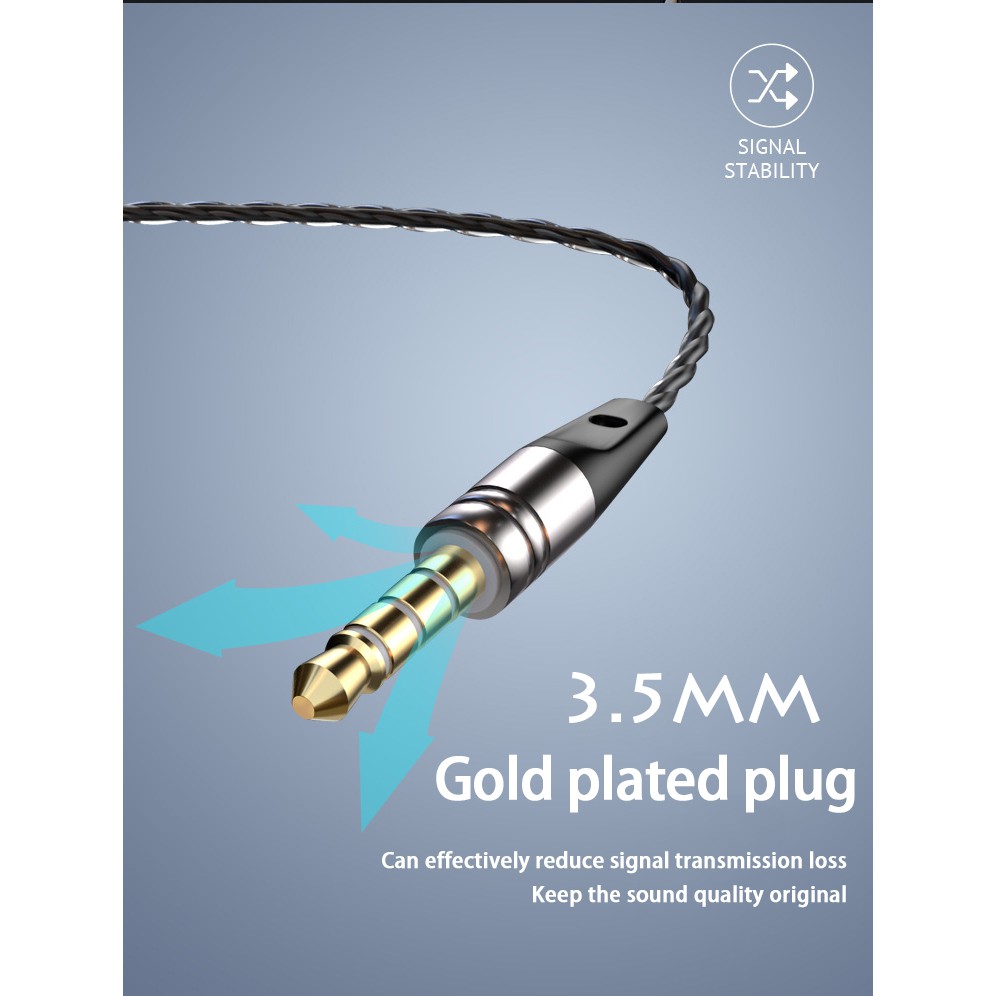 Tai Nghe Nhét Tai Jack 3.5mm Âm Thanh Siêu Trầm Có Micro Chống Ồn Chuyên Dụng