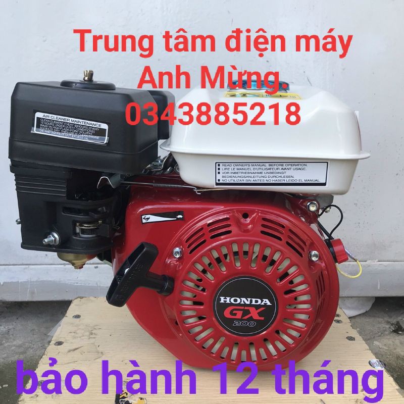 Động cơ xăng Honda GX-200, động cơ chạy xuồng, thiết kế cần giật tiện lợi