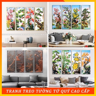 Tranh treo tường Tứ Qúy Mẫu hiện đại đẹp nhất 4 tấm kích thước 30x80cm - Super Decor