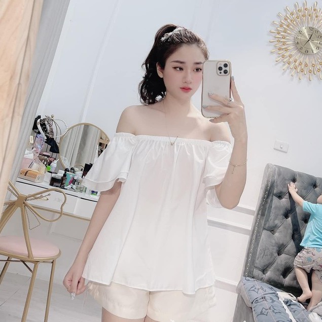  Set Áo Trễ Vai Hồng Mix Quần Sooc Nữ Hot Trend | BigBuy360 - bigbuy360.vn