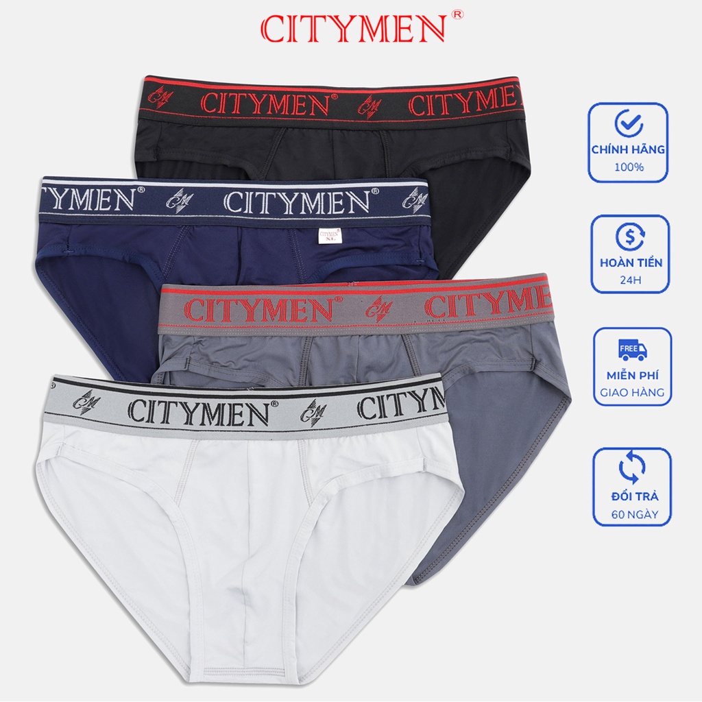 Combo 4 Quần Lót Nam CITYMEN Vải Thun Lạnh, Co Giãn 4 Chiều, Thông Thoáng Và Thấm Hút Tốt
