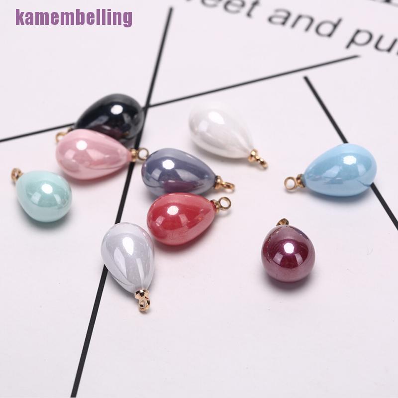 Set 10 Mặt Dây Chuyền Ngọc Trai Hình Giọt Nước Thời Trang DIY