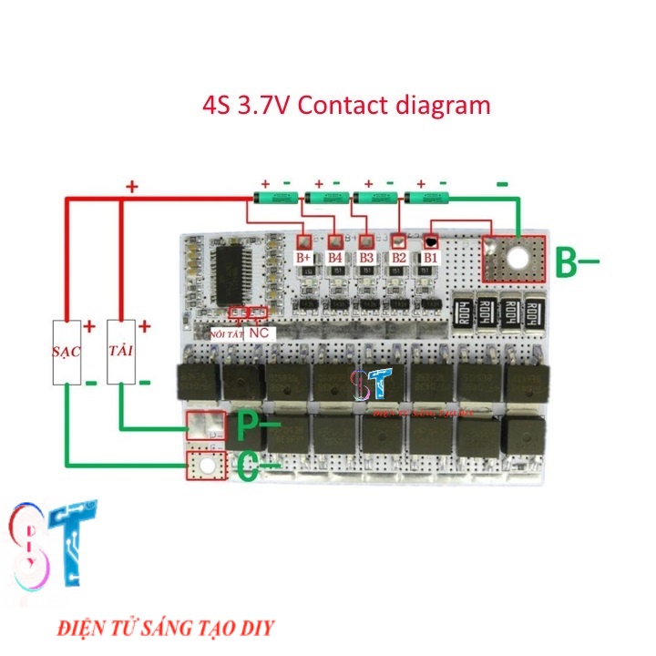 Mạch Sạc Cân Bằng Và Bảo Vệ Pin Lithium 3.7V 3S 12.6V, 4S 16.8V 100A Loại Cao Cấp Có Ic Điều Khiển