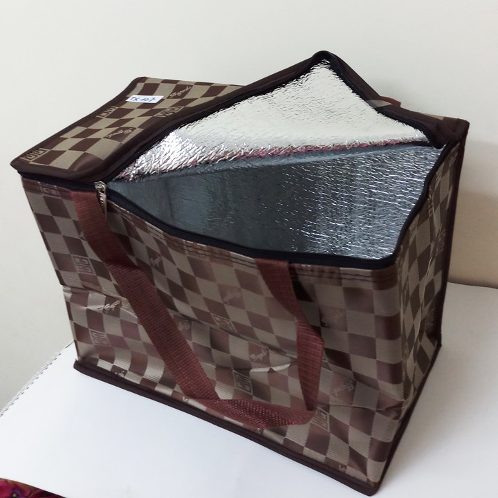 Túi giữ nhiệt hình hộp, túi giao hàng, vải bố dù dầy 35x21cm cao 25cm tx107