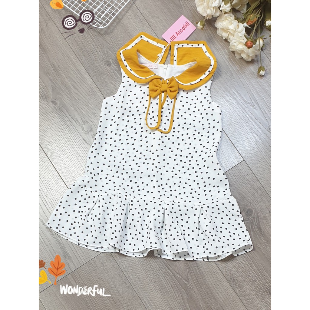 Đầm Bé Gái Đuôi Cá Chấm Bi Cổ Lá Sen Vải Mịn Mát; có lót cotton thân trên -  AD090 - Trang 25 Kids