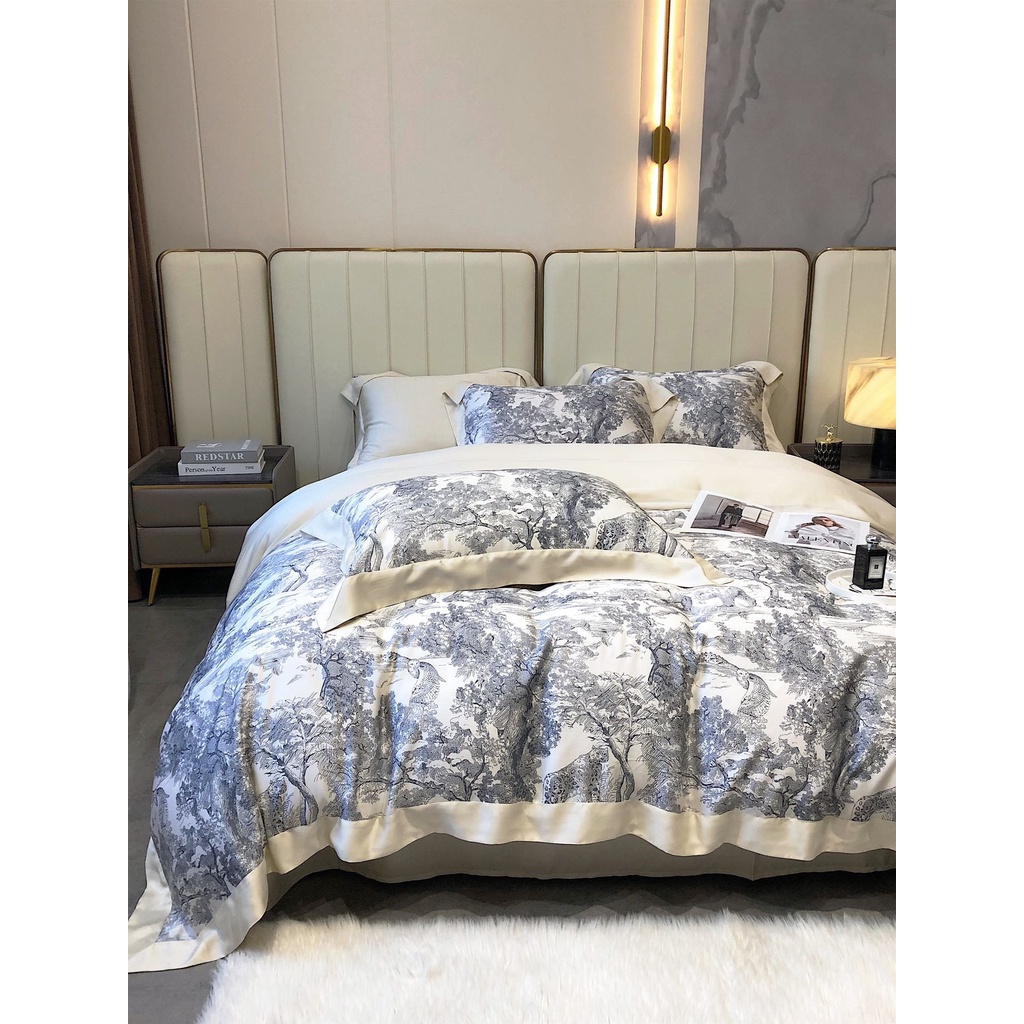 Bộ chăn ga gối cao cấp 100%Tencel 120s CHRISTIAN DIOR, phong cách sang trọng Italia, siêu mềm mát, mịn