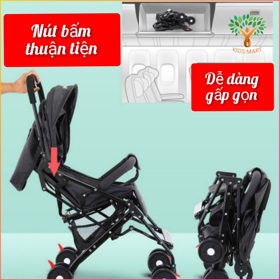 Xe đẩy em bé gấp gọn, Xe đẩy cho bé sơ sinh JIAWABABY, (Bảo hành 12 tháng) [ Mẫu 2021] (Bảo hành 12 tháng)