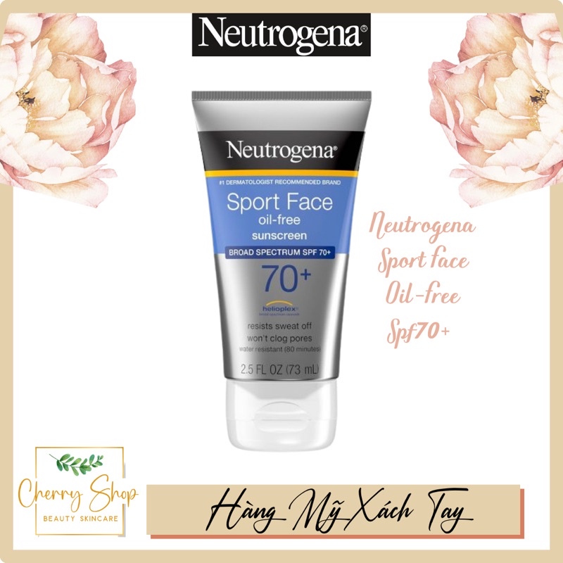 [Thanh Lý] Kem chống nắng thể thao Neutrogena Sport Face-Oil Free Lotion SPF 70+ (73ml)