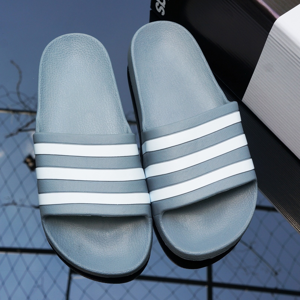 Dép đúc Adidas das ba sọc FREE SHIP + hộp hãng + VNXK tem tag hàng loại 1.1 đế mềm quai ngang nam nữ. BH Slippers
